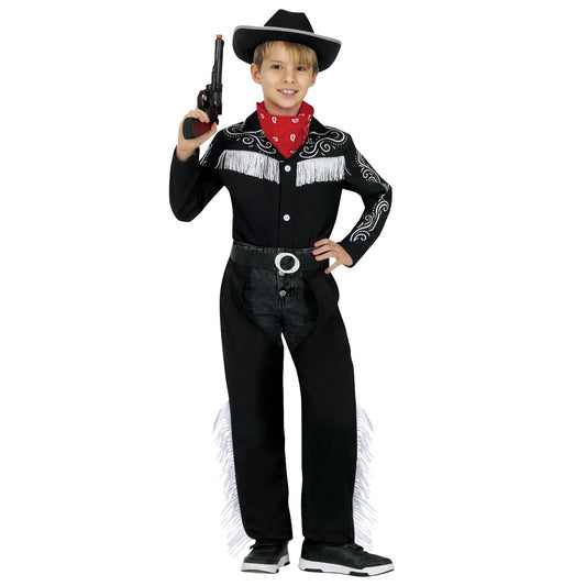 Boys Black Fringe Cowboy Costume