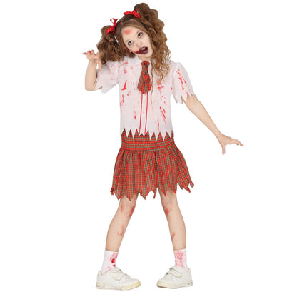 Girls Zombie Schoolgirl Costume