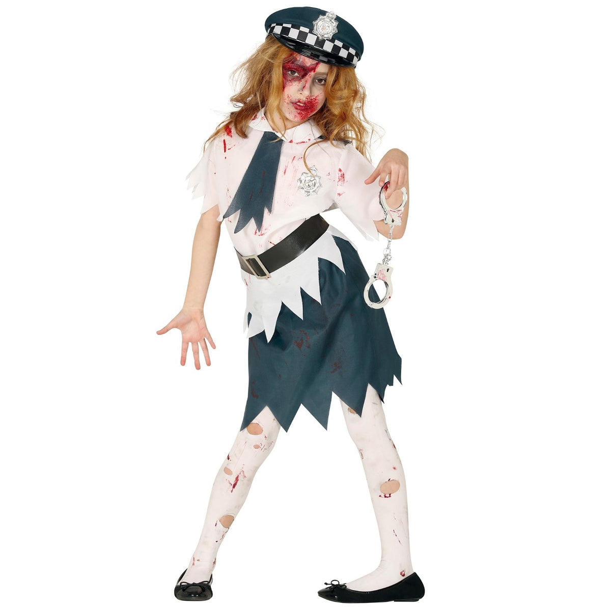 Girls Spiky Zombie Police Costume