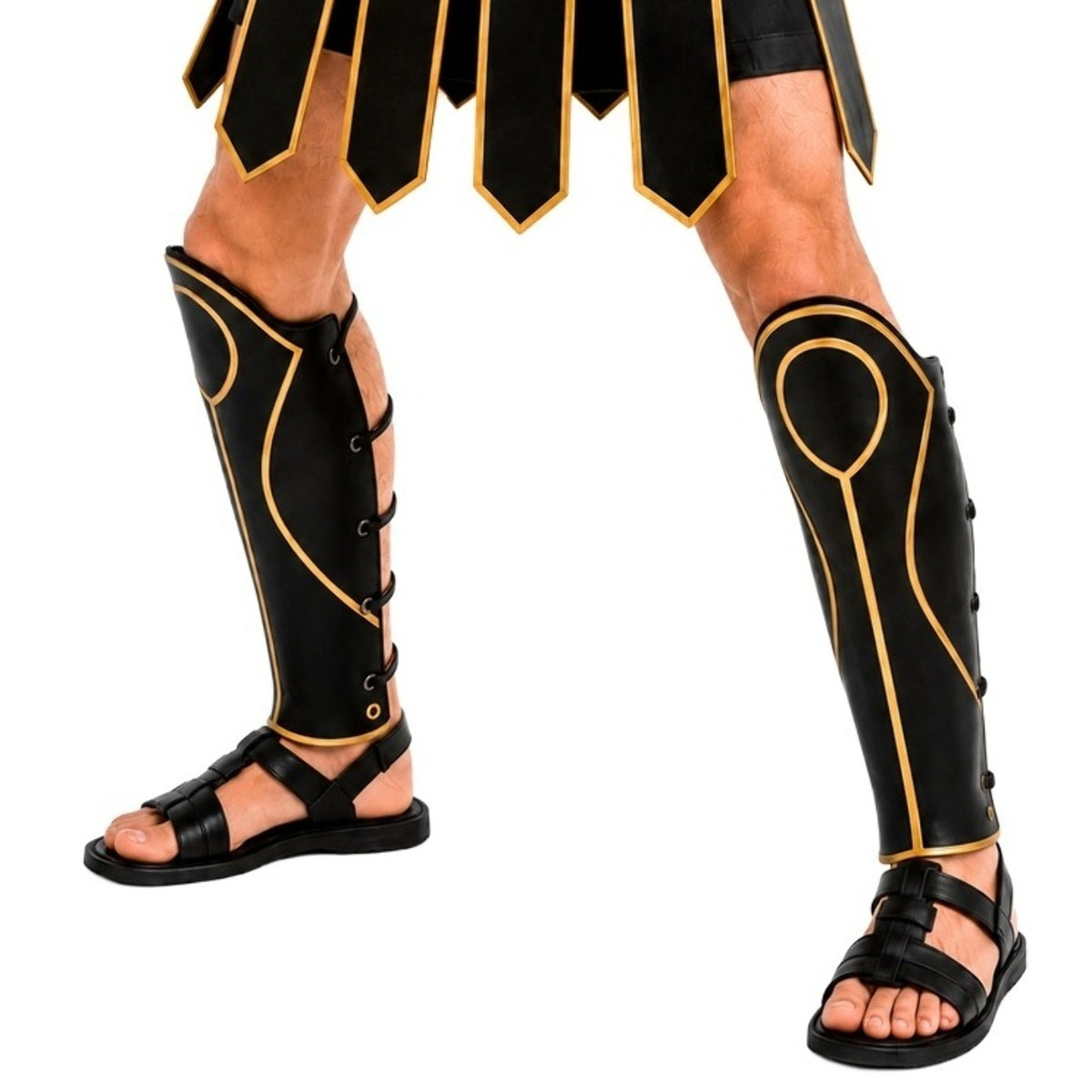 Black Roman Gladiator Shin Guards