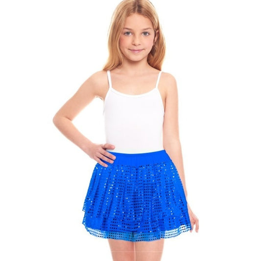 Girls Shiny Blue Skirt