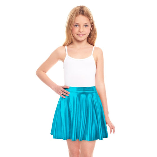 Girls Light Blue Metallic Skirt