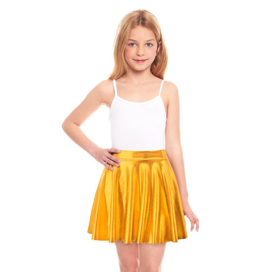 Girls Metallic Gold Skirt