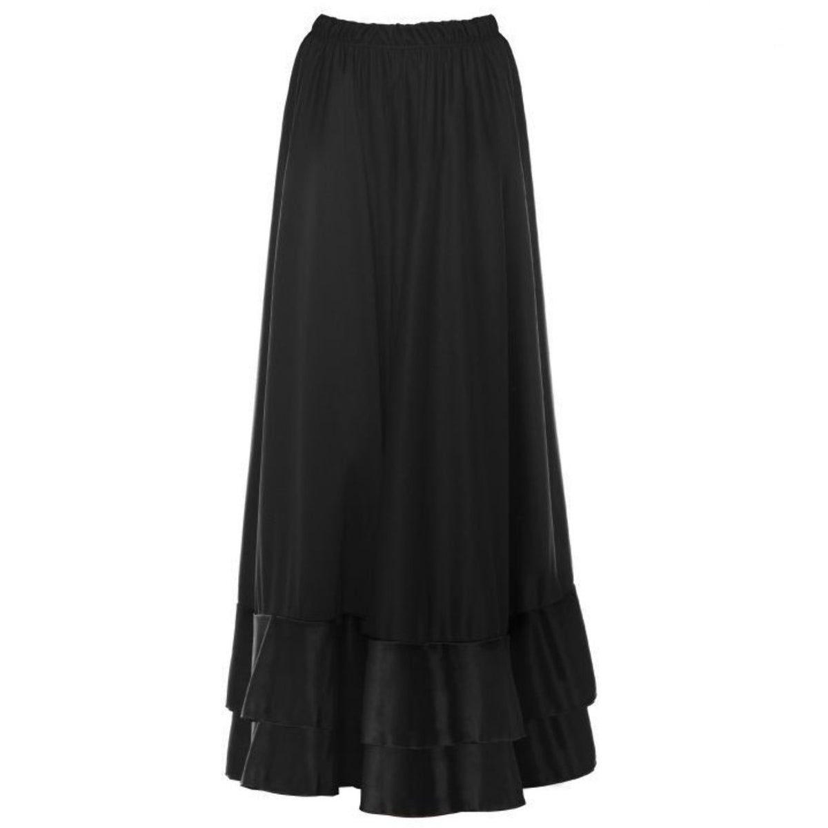 Girls Black Flamenco Skirt with Double Flounce