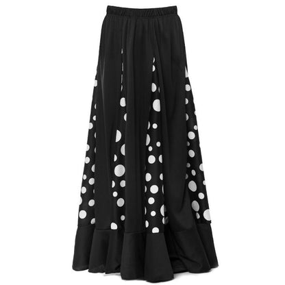 Black and White Flamenco Skirt with Godets
