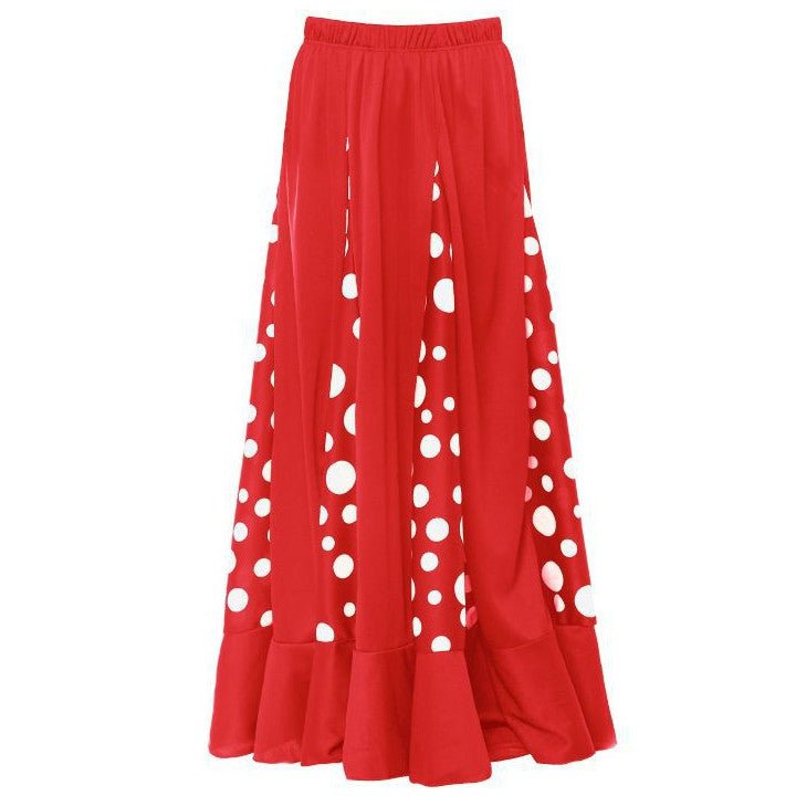 Red Flamenco Skirt with Godets