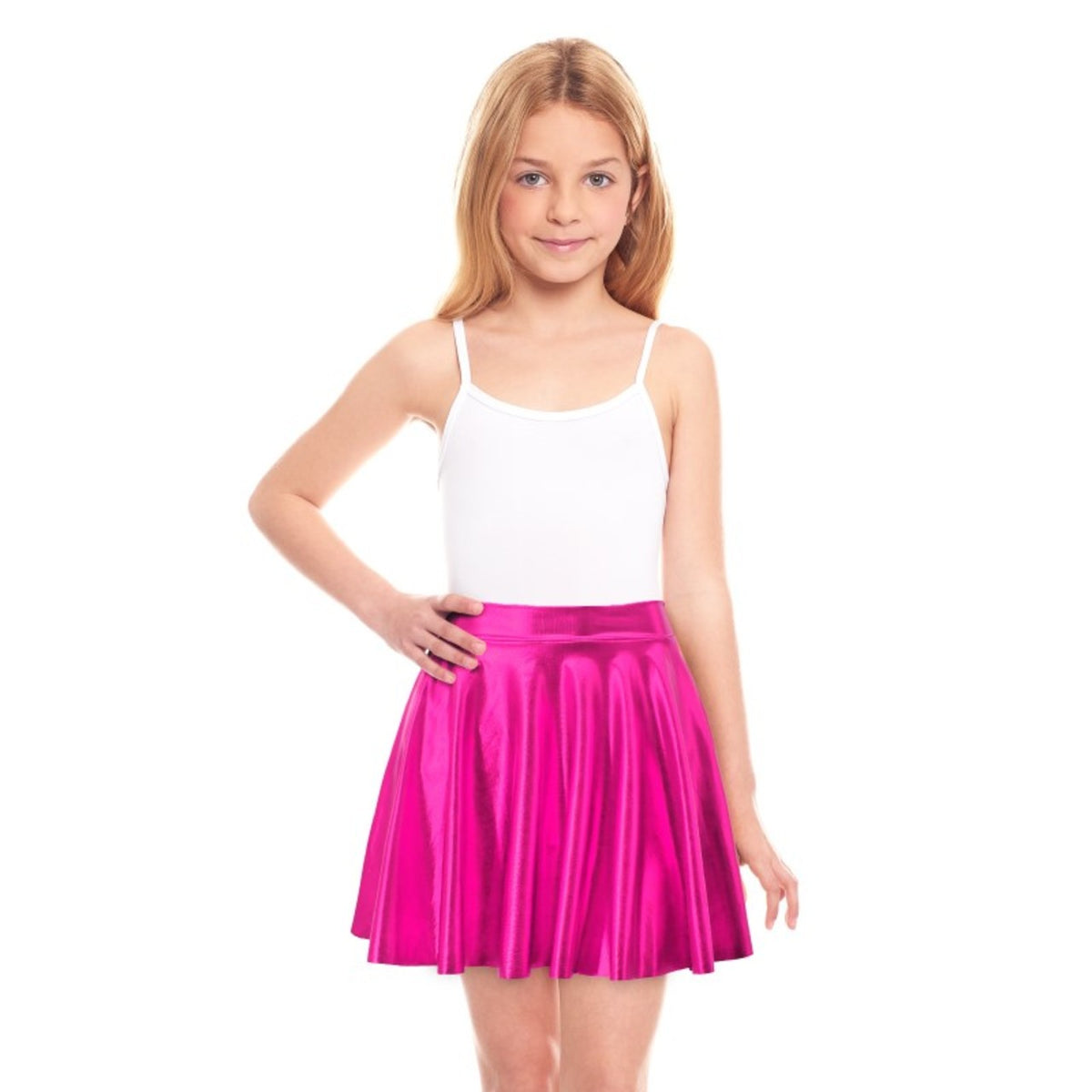 Girls Metallic Fuchsia Skirt