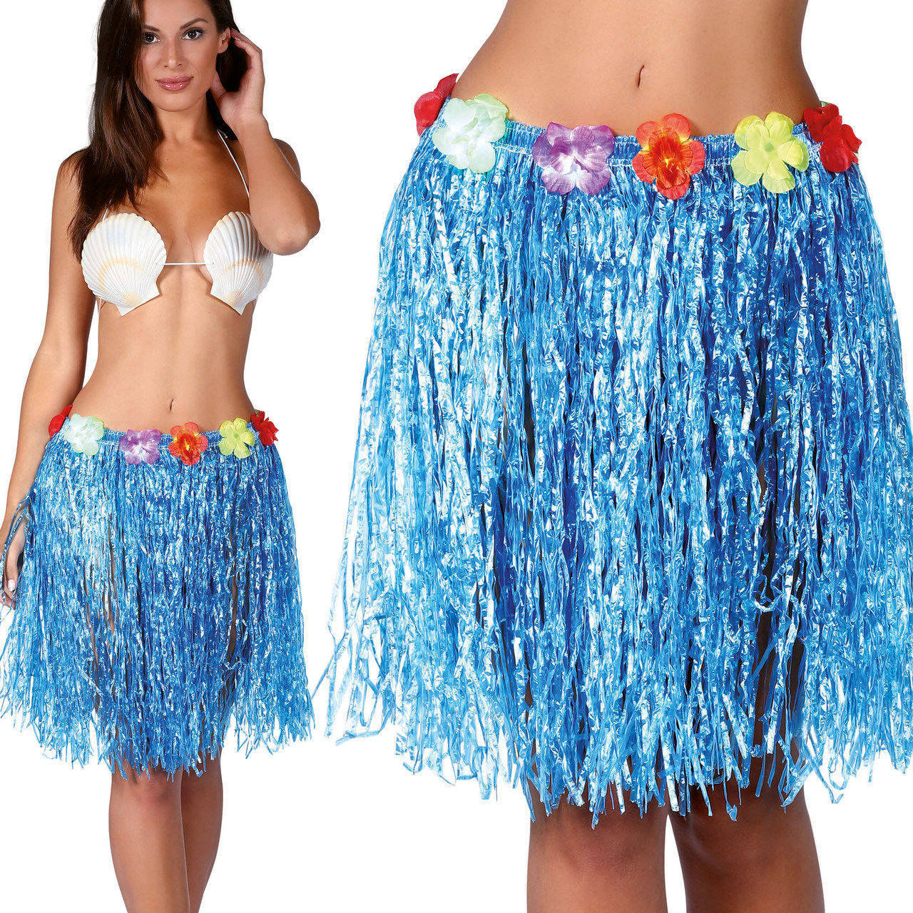 Short Blue Hawaiian Skirt