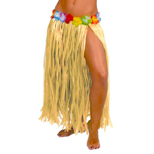 Long Straw Hawaiian Skirt