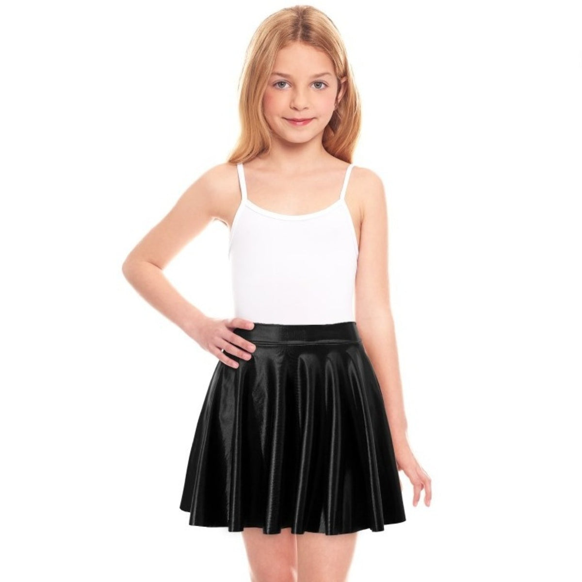 Kids Black Metallic Skirt