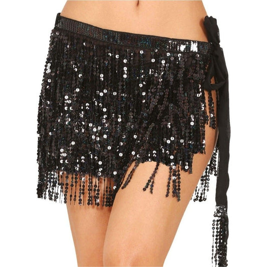 Black Sequin Sarong Skirt