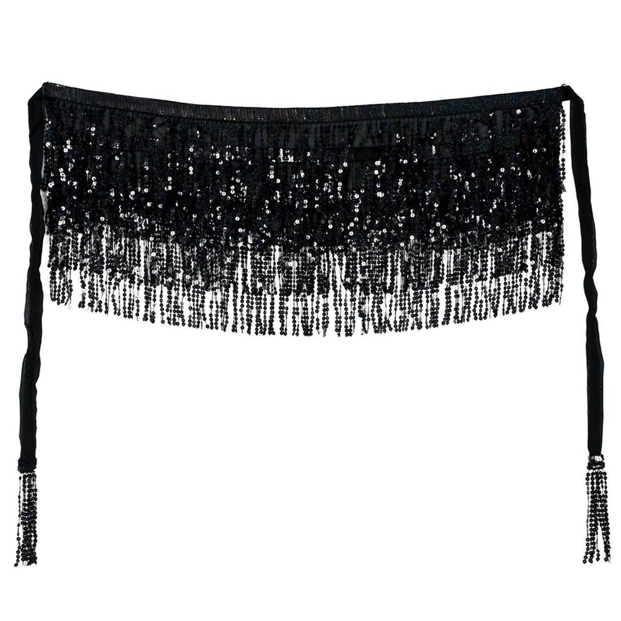 Black Sequin Sarong Skirt