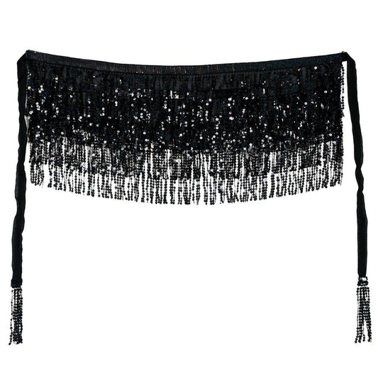 Black Sequin Sarong Skirt