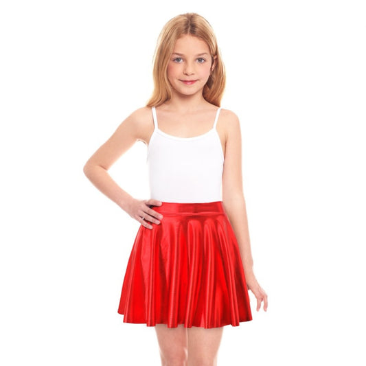 Kids Red Metallic Skirt