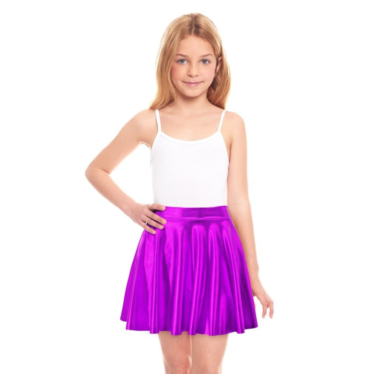 Girls Metallic Violet Skirt