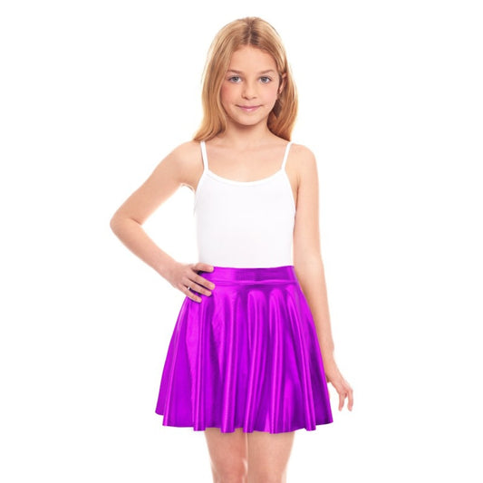 Girls Metallic Violet Skirt