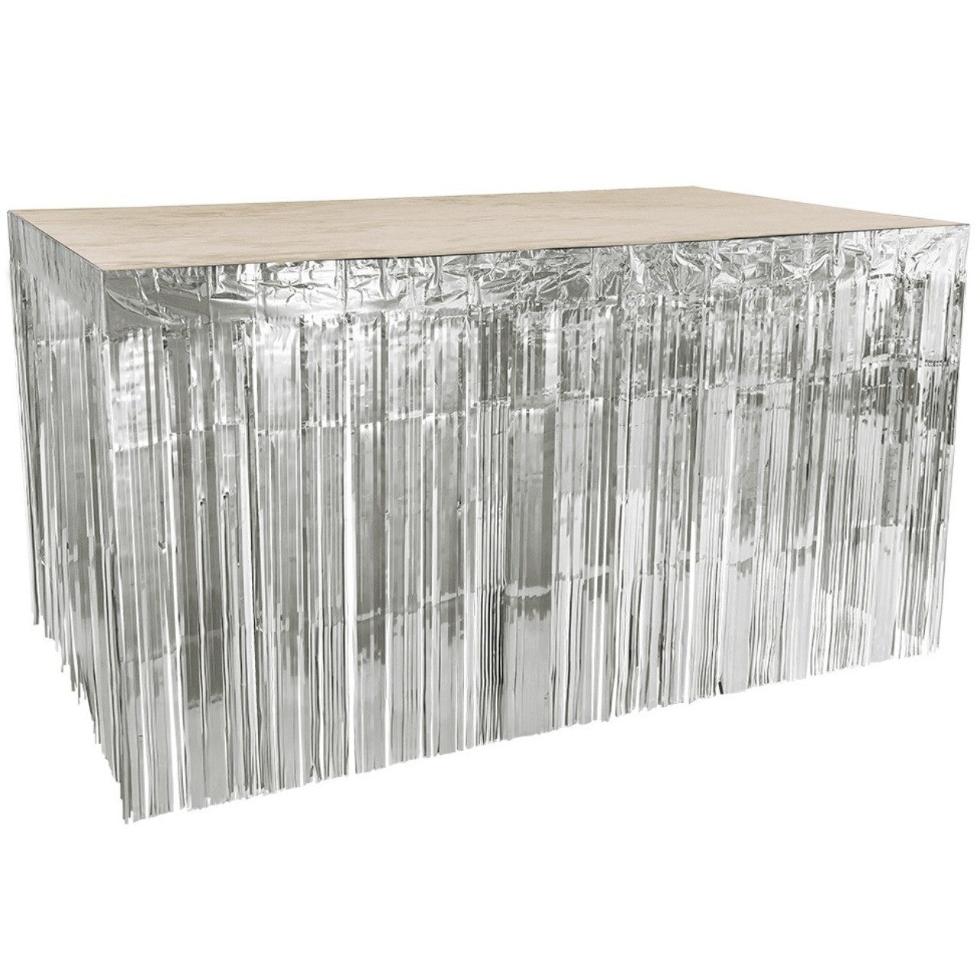 Silver Table Skirt