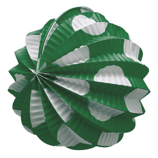 Pack of 12 Green Fairground Lanterns with White Polka Dots