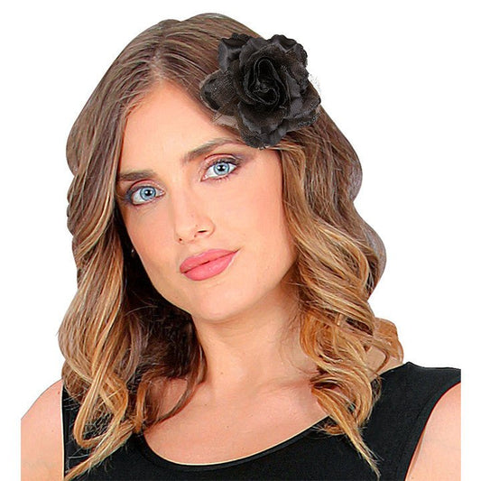 Black Flower Hair Clip