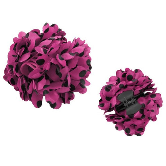 Fuchsia Sevillana Flower with Black Polka Dots