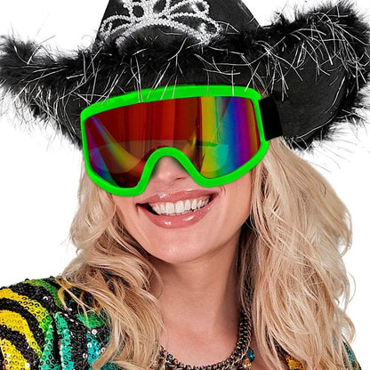 Green Ski Glasses