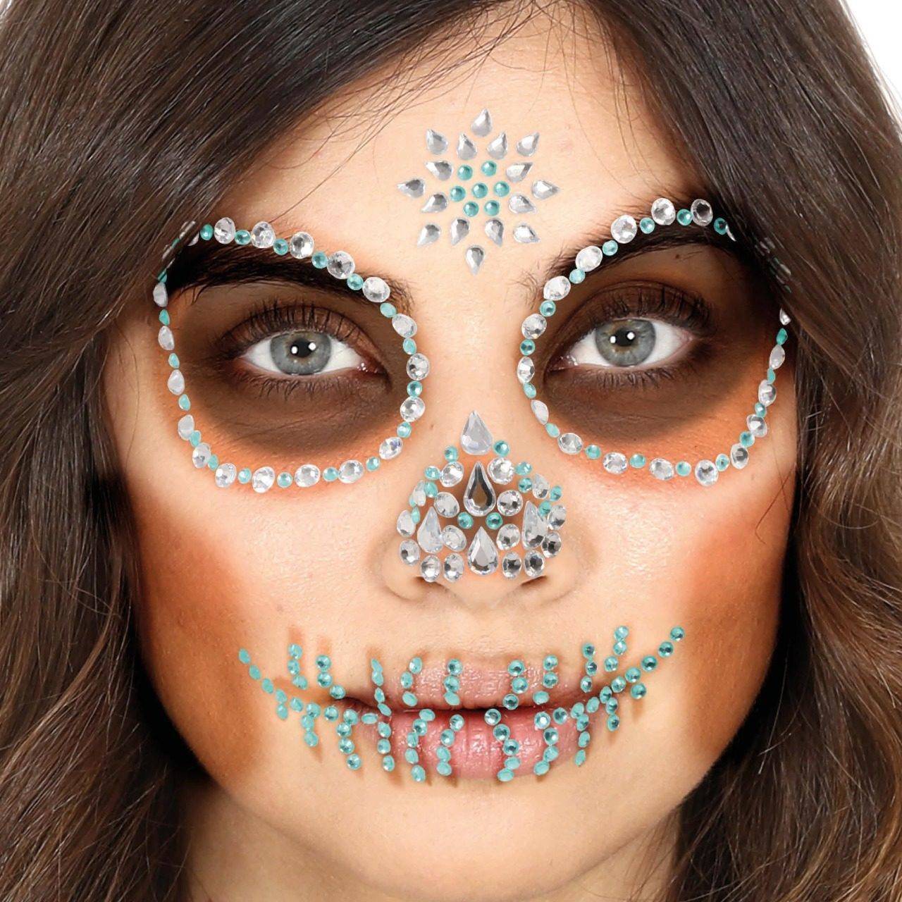 Catrina Skull Glitter Face Gems