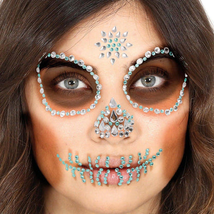 Catrina Skull Glitter Face Gems