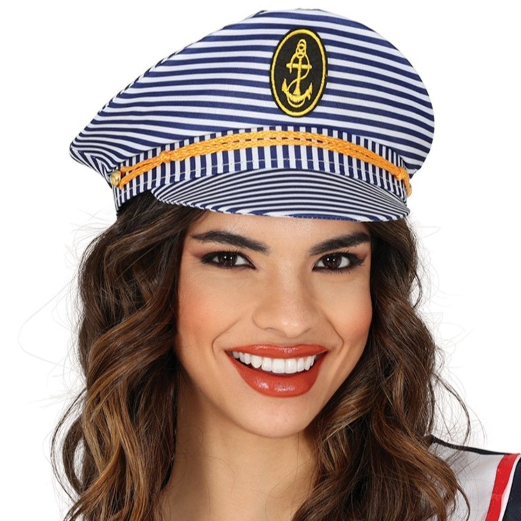 Striped Navy Captain Cap
