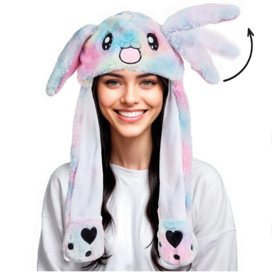 Multicolour Light-up Rabbit Cap with Moving Ears