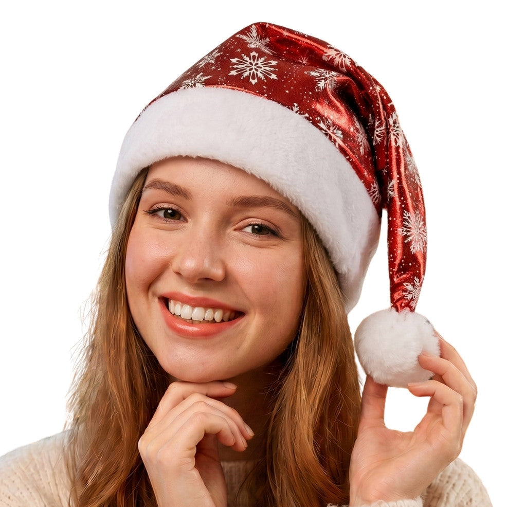 Metallic Red Christmas Cap