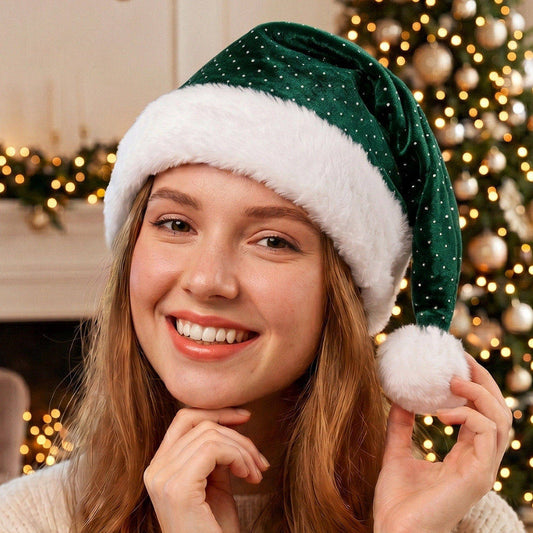 Green Sparkle Christmas Cap