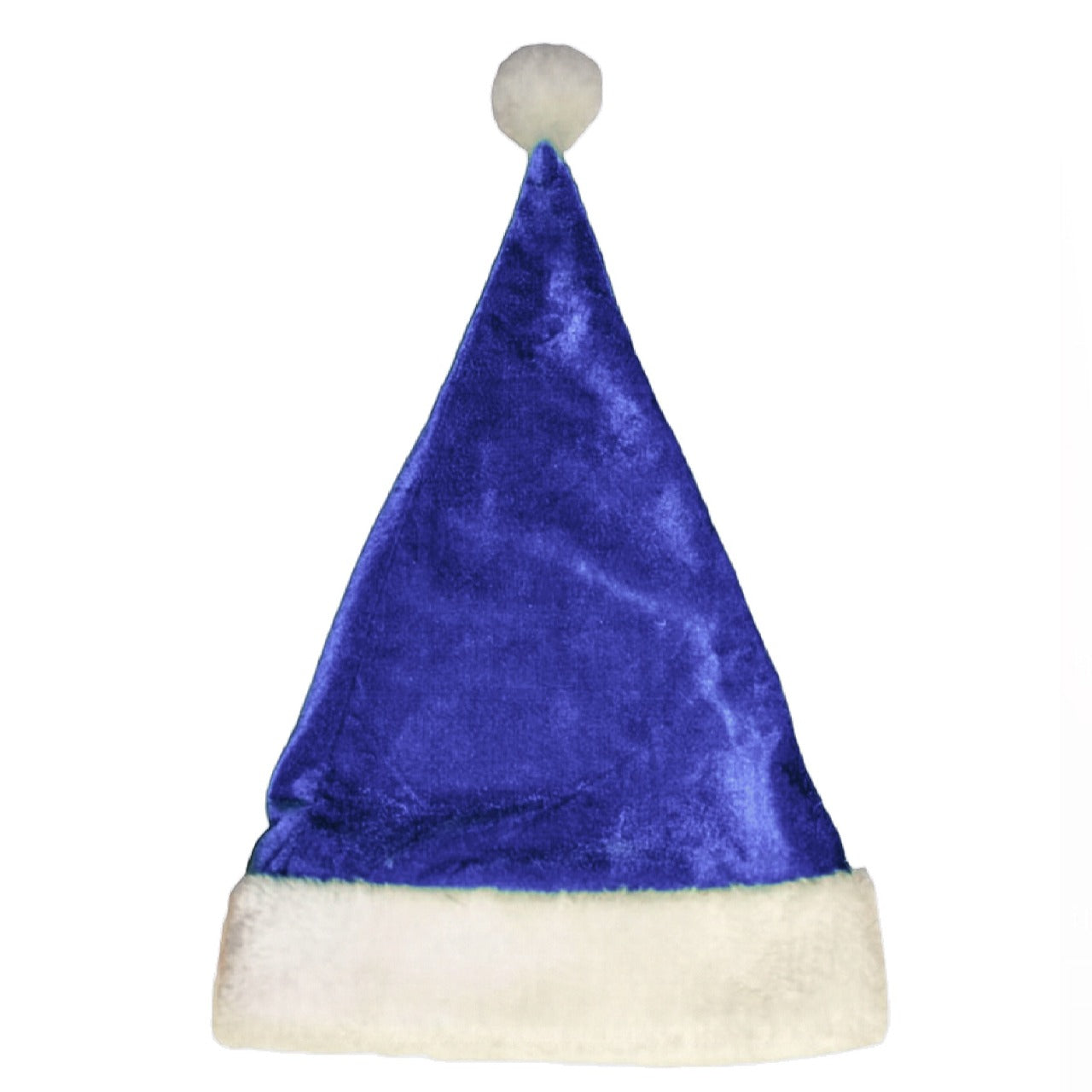 Kids Blue Velvet Santa Cap