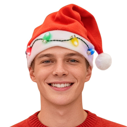 Light-up Bulb Santa Cap