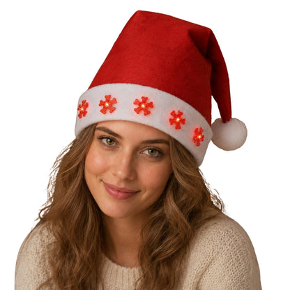 Light-up Snowflakes Santa Cap