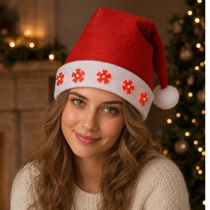 Light-up Snowflakes Santa Cap