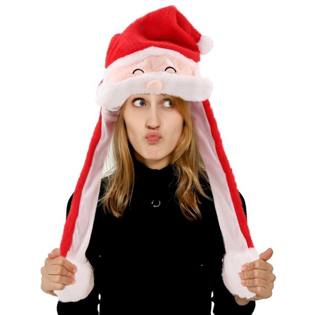 Light-up Santa Claus Cap with Moving Ears