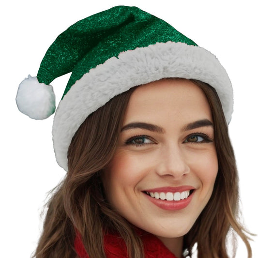 Shiny Green Santa Cap