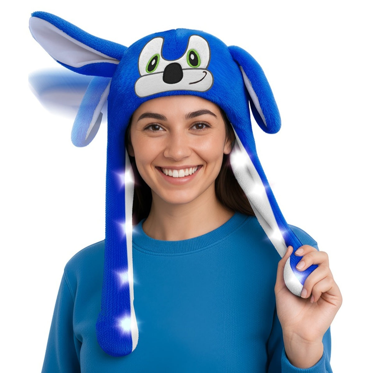 Light-up Super Hedgehog Cap with Moving Ears