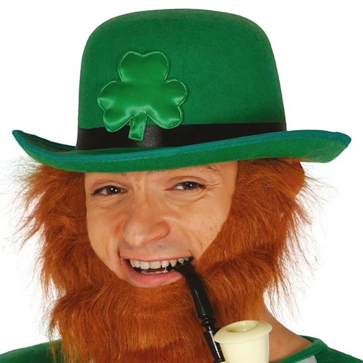 Green Shamrock Saint Patrick Bowler Hat