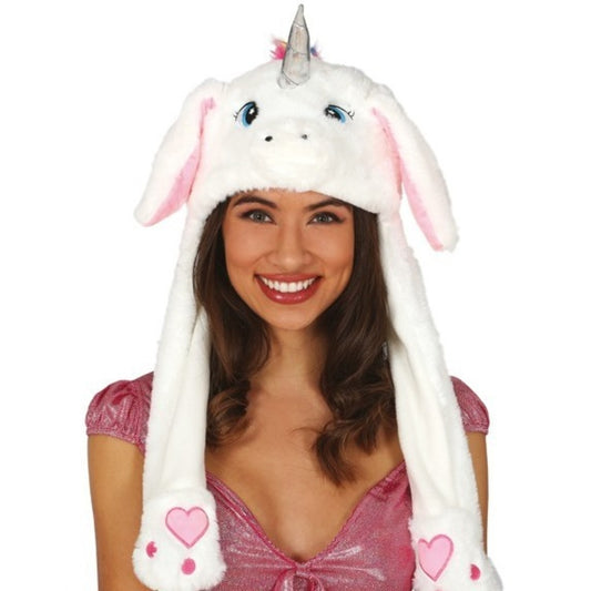 White Unicorn Cap with Moving Ears
