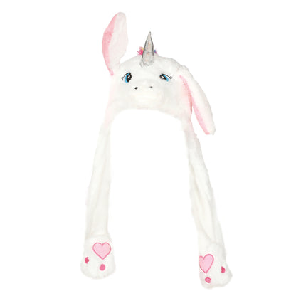 White Unicorn Cap with Moving Ears