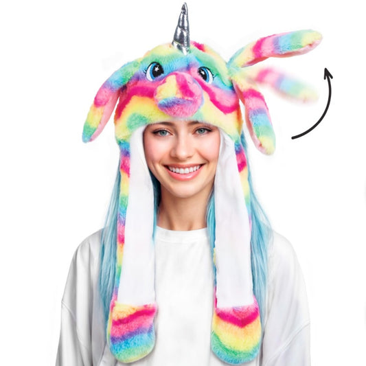 Multicolour Unicorn Cap with Moving Ears and Light