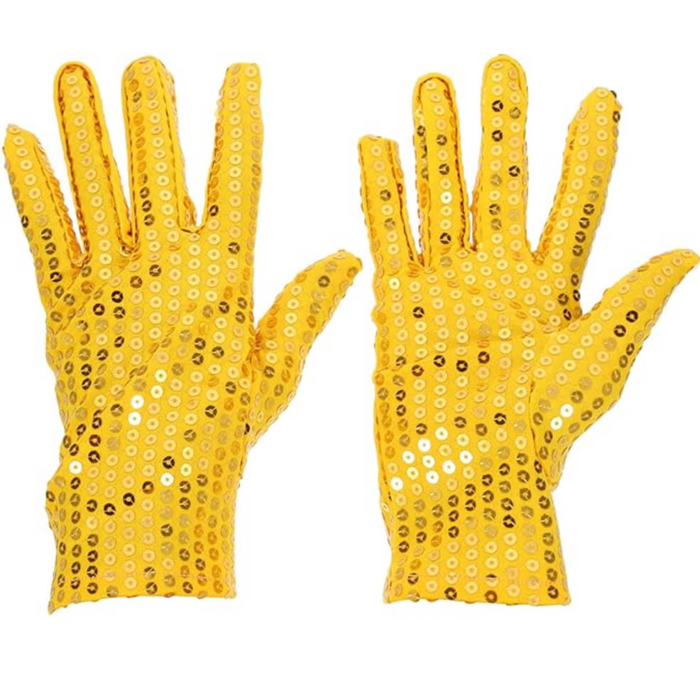 Yellow Sequin Gloves
