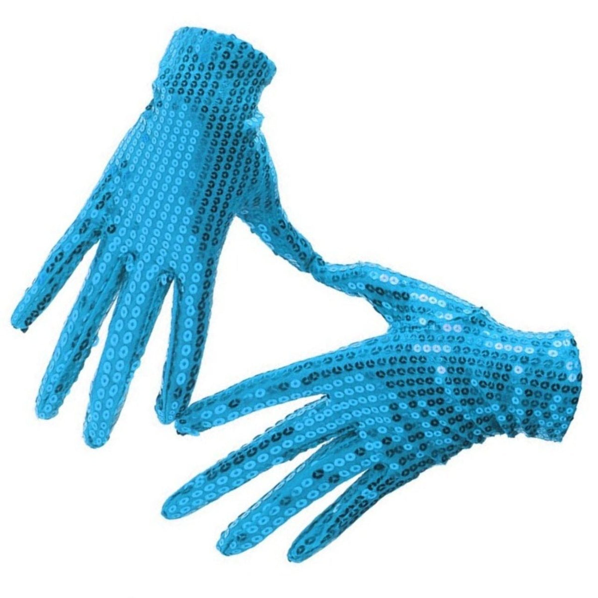 Light Blue Sequin Gloves