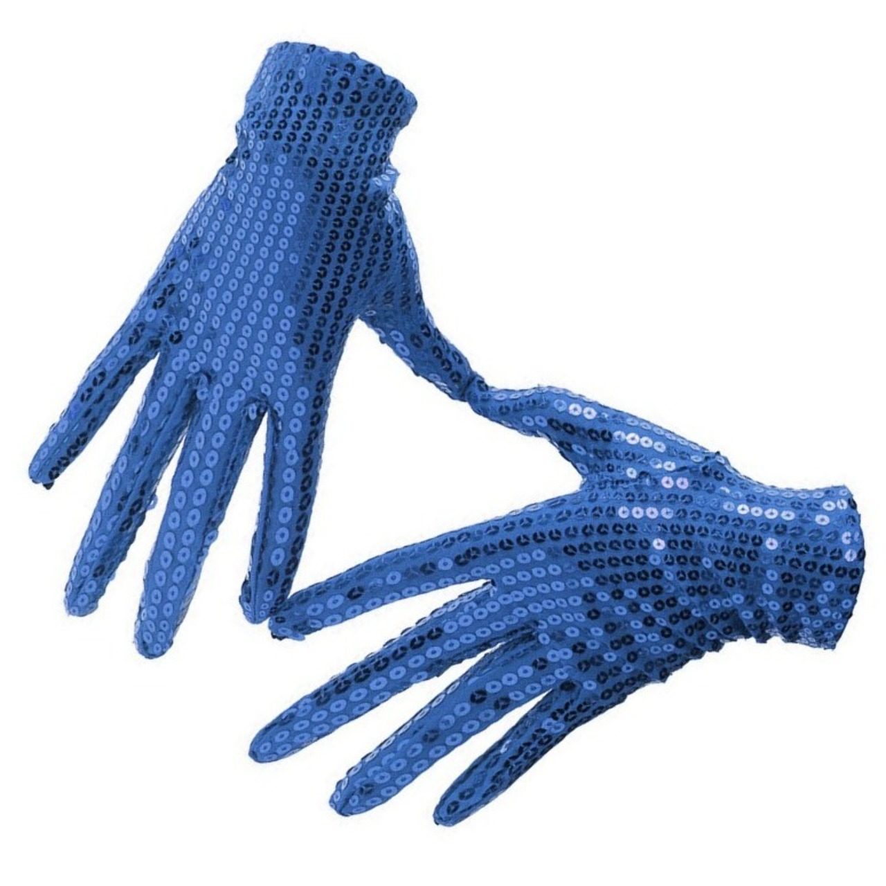 Blue Sequin Gloves