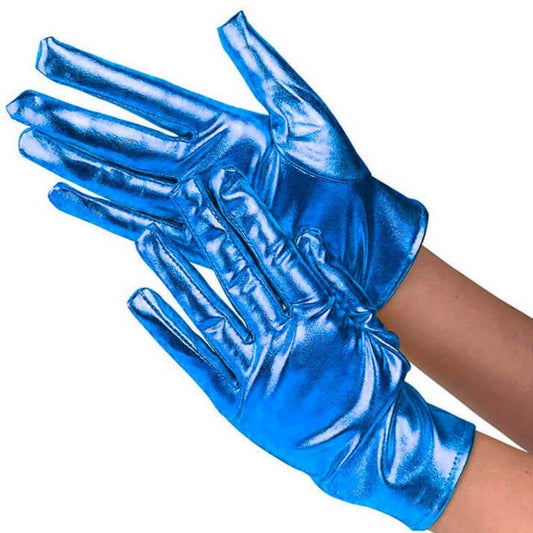 Metallic Blue Gloves