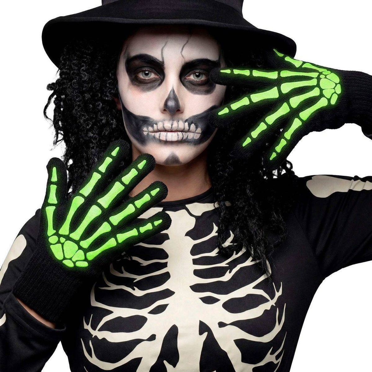 Glow Skeleton Bones Gloves