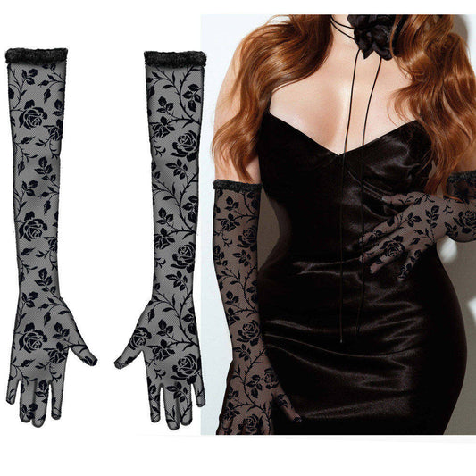 Pink Gothic Long Gloves