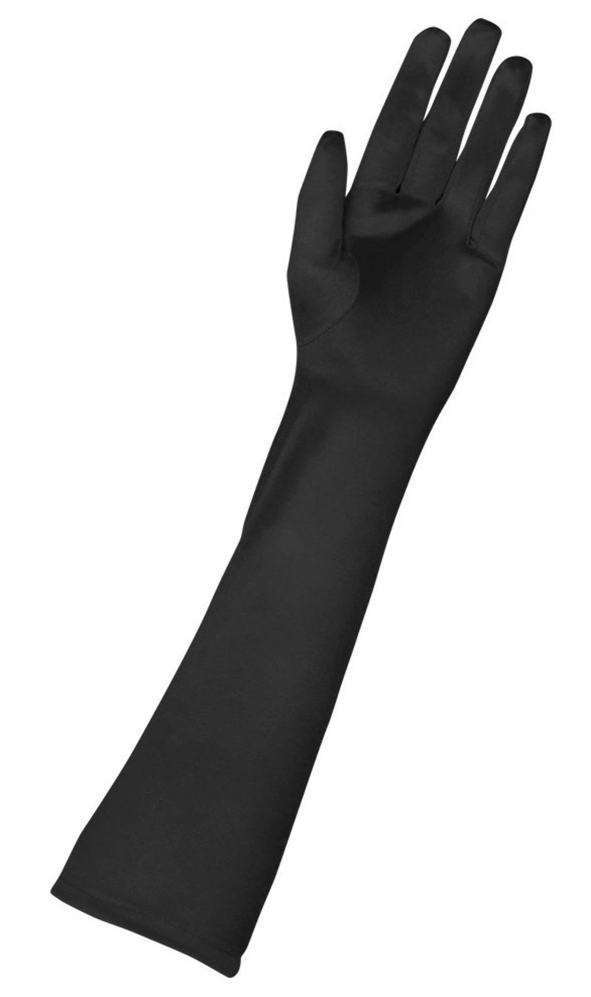 Long Black Satin Gloves