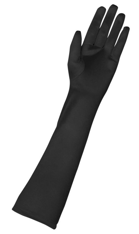 Long Black Satin Gloves